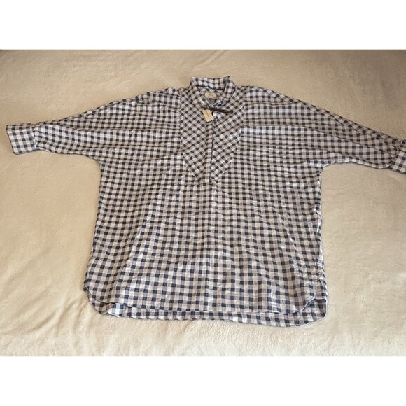 Anthropologie Long Sleeve Collared Popover Mini Dress Sz XL Blue NWT - Picture 2 of 5